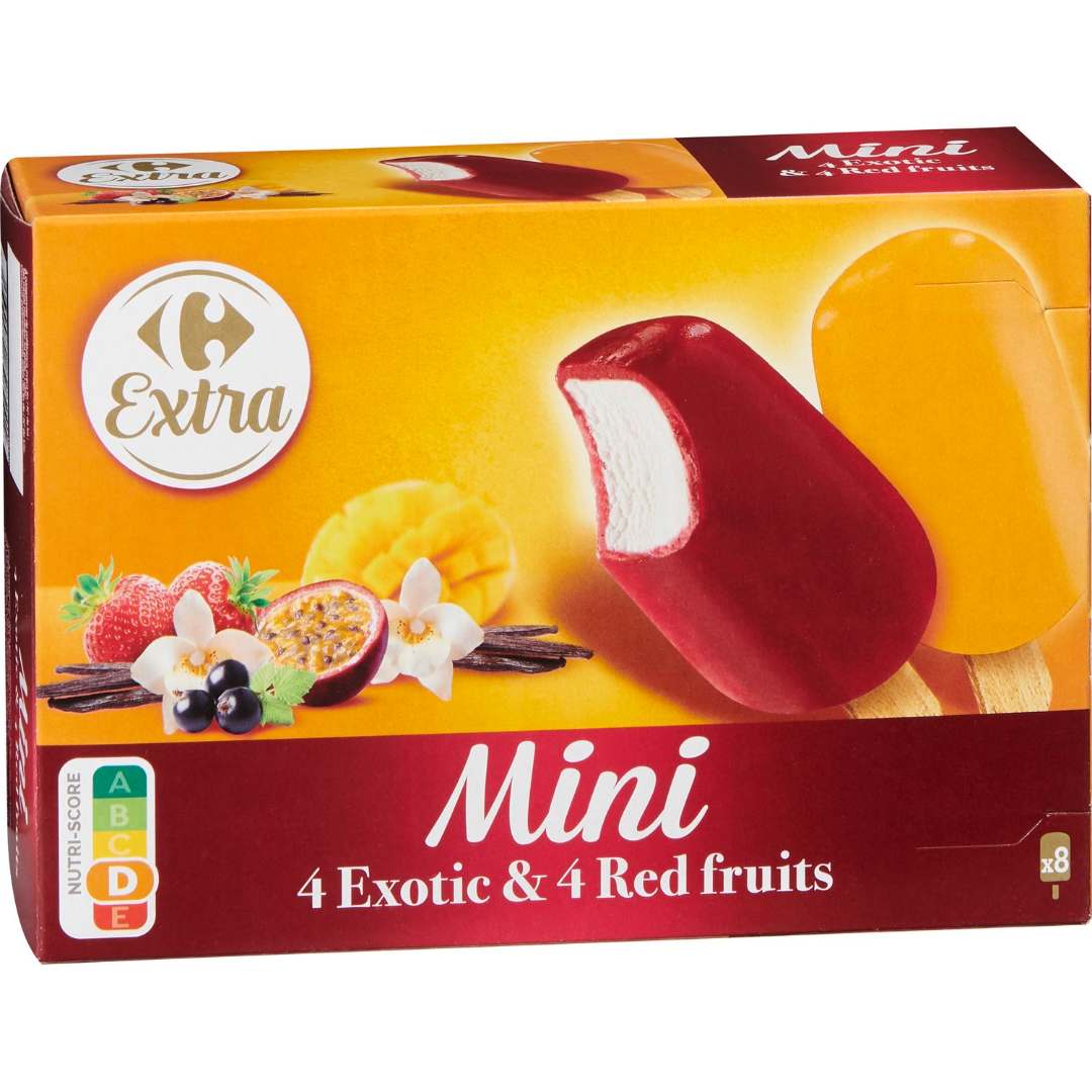 Mini bâtonnets exotic & red fruits x8 Carrefour / Carrefour Extra : photo du produit rappelé le 29/07/2021