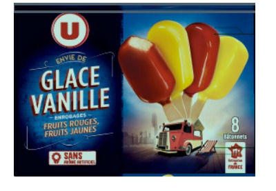 Mini bâtonnets vanille enrobages de fruits u Marque U : photo du produit rappelé le 02/02/2022