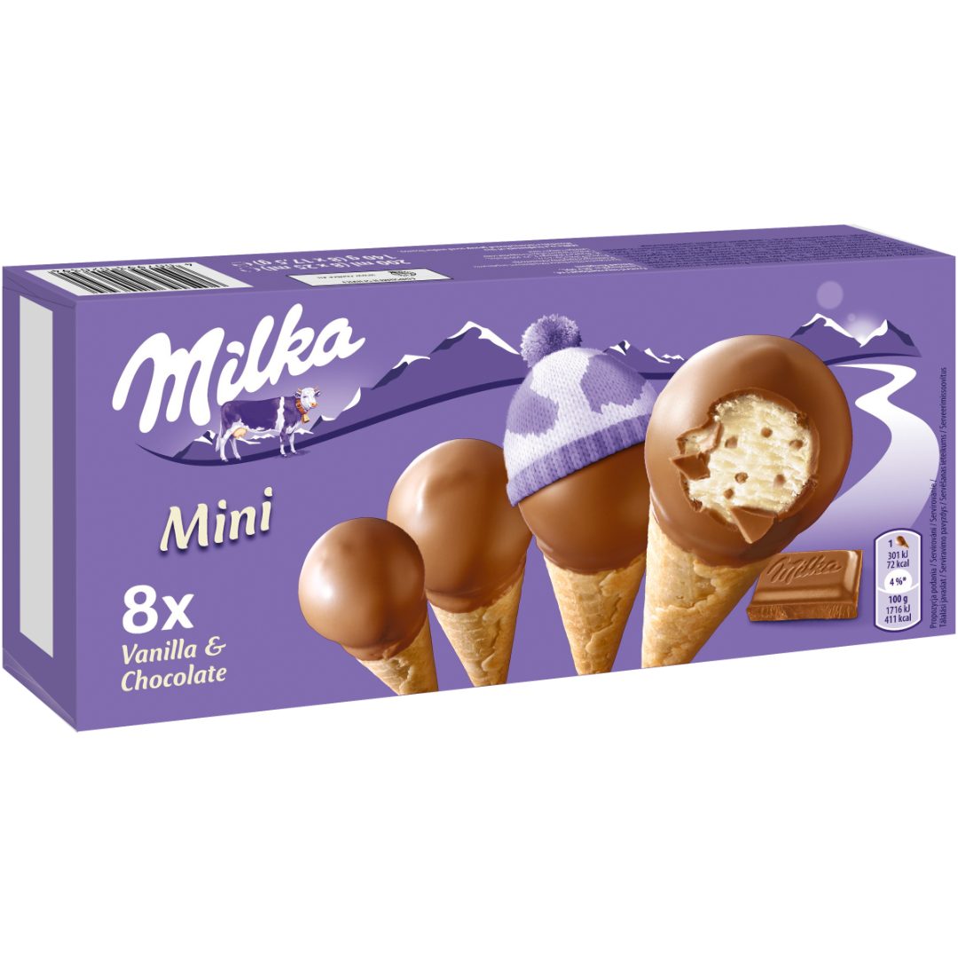 Mini-cones 8x25ml milka : photo du produit rappelé le 17/08/2021