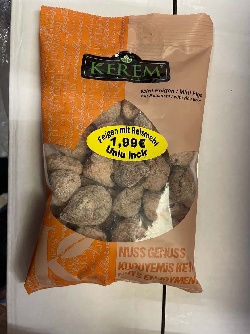 Mini figues séchées 250 gr Kerem : photo du produit rappelé le 12/05/2022