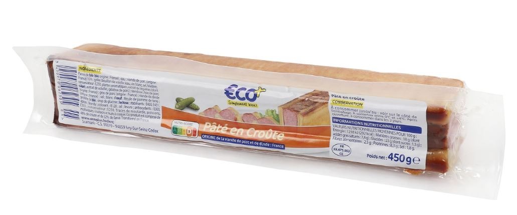 Mini pâté en croûte 450 g Eco : photo du produit rappelé le 15/06/2021