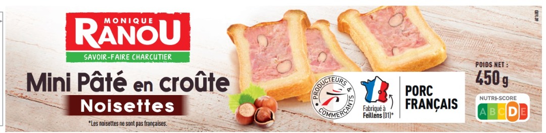 Mini pâté en croûte noisettes Monique Ranou : photo du produit rappelé le 21/03/2023