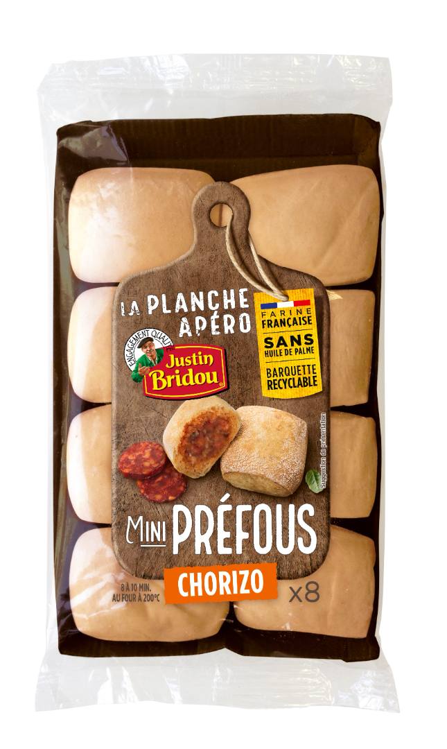 Mini préfou au chorizo justin bridou 136g : photo du produit rappelé le 28/11/2022