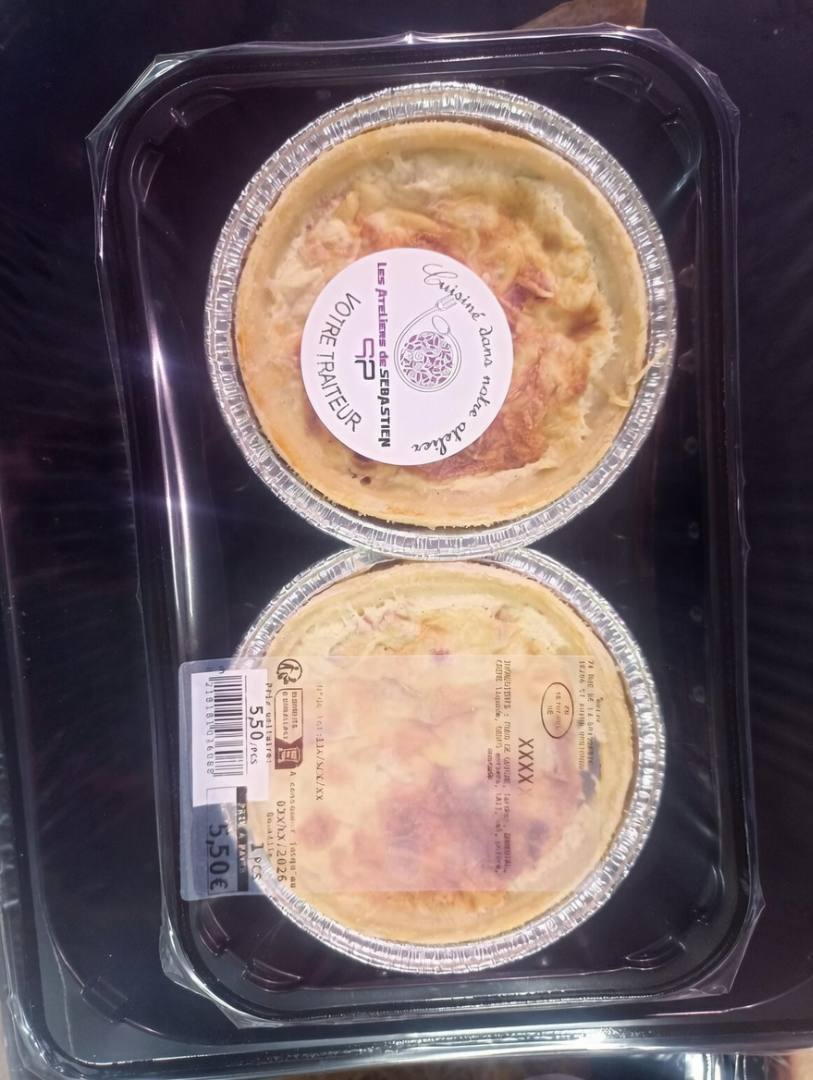 Mini quiche au bleu Les Ateliers de Sebastien : photo du produit rappelé le 28/04/2026