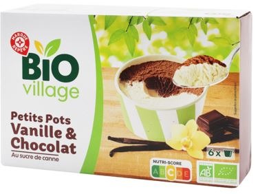 Minipots vanille chocolat bio x6 BIO Village : photo du produit rappelé le 03/12/2021