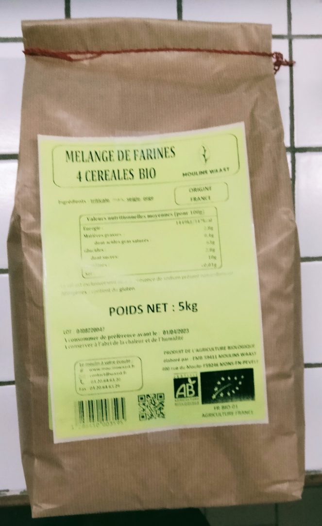 Mix 4 cereales biologiques Moulins Waast : photo du produit rappelé le 04/08/2022