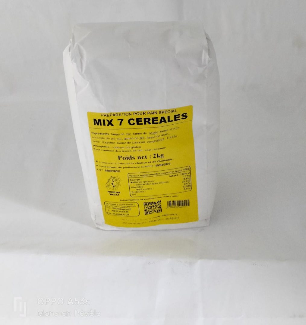 Mix 7 cereales Moulins Waast : photo du produit rappelé le 19/08/2022