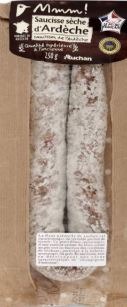 Mmm ! Saucisse seche d’ardeche 250g Auchan MMM! : photo du produit rappelé le 01/09/2022