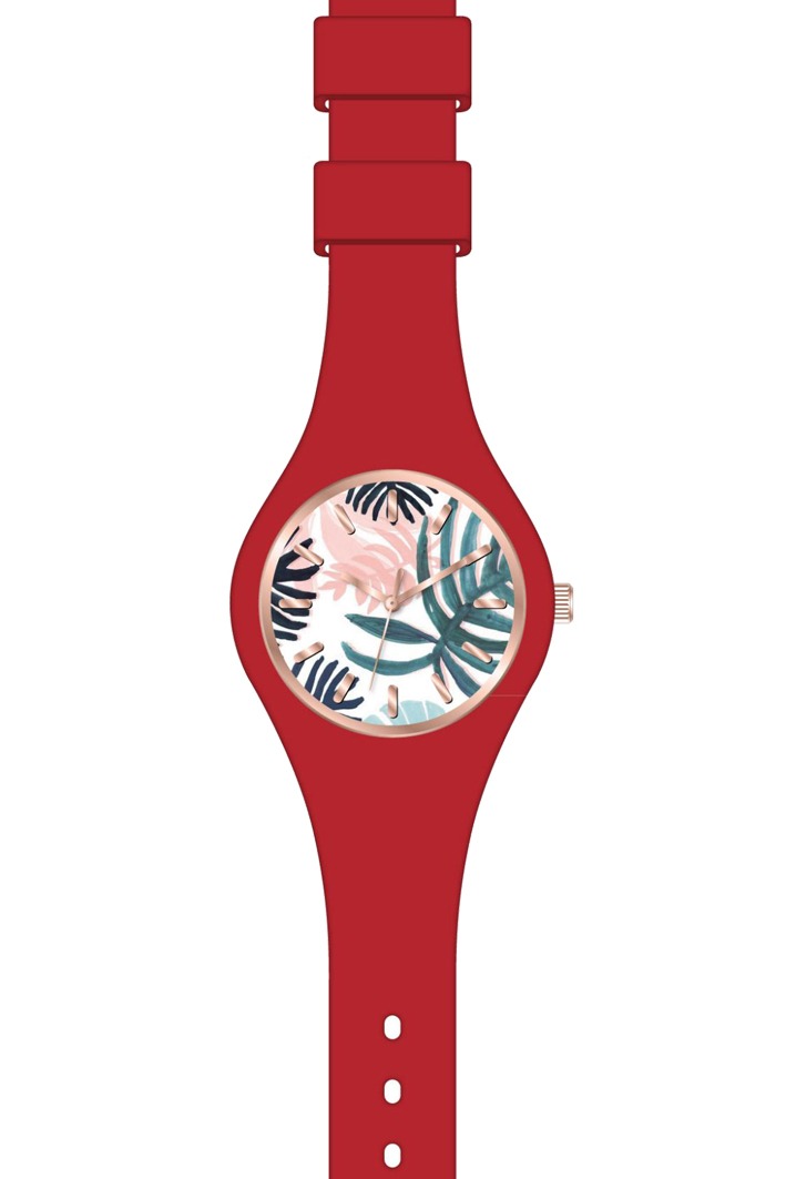 Montre silicone de couleur rouge avec partie en metal de couleur Clipper : photo du produit rappelé le 27/06/2024