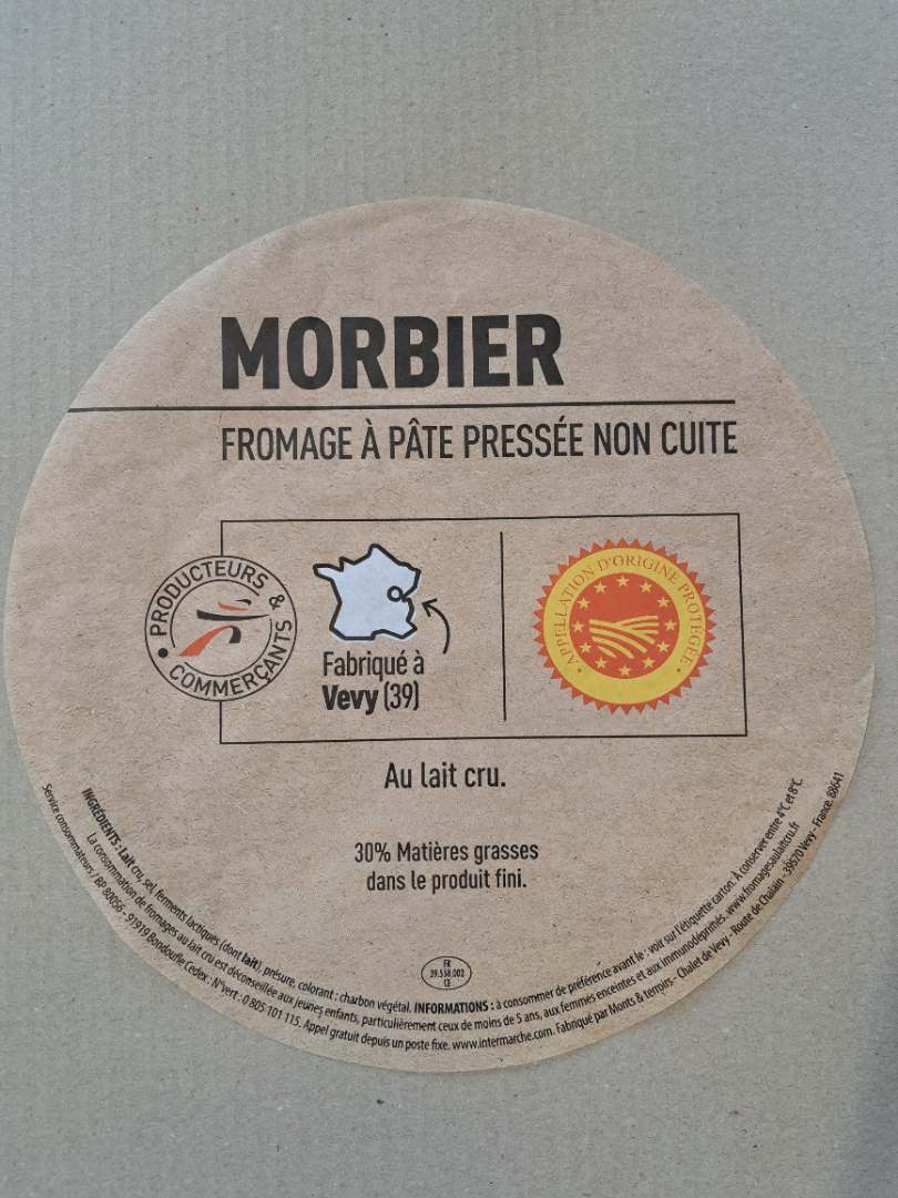 Morbier AOP terrier Intermarche : photo du produit rappelé le 12/12/2023