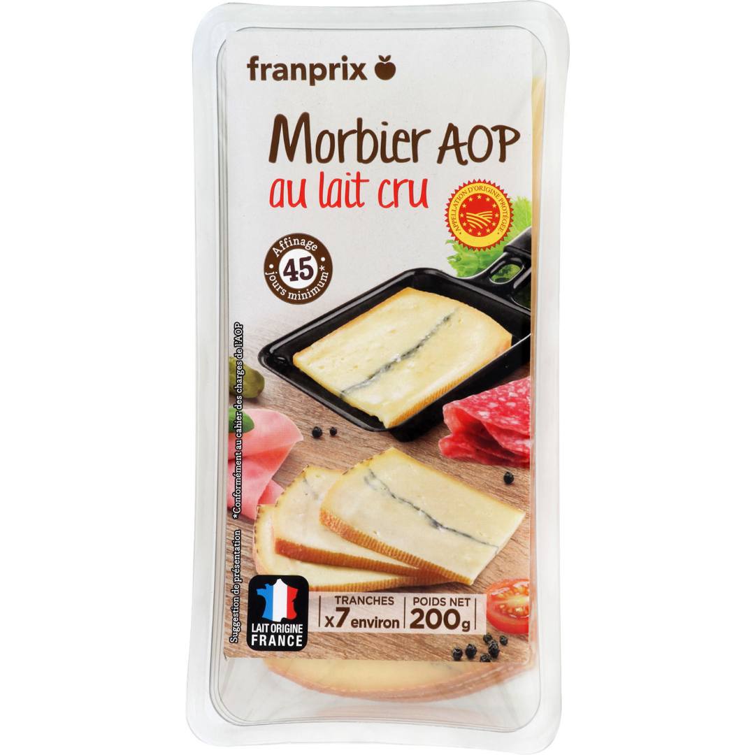 Morbier au lait cru AOP 200g Franprix : photo du produit rappelé le 28/01/2025