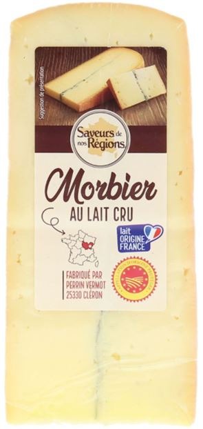 Morbier au lait cru AOP, 250g Saveurs de Nos Régions : photo du produit rappelé le 20/02/2025