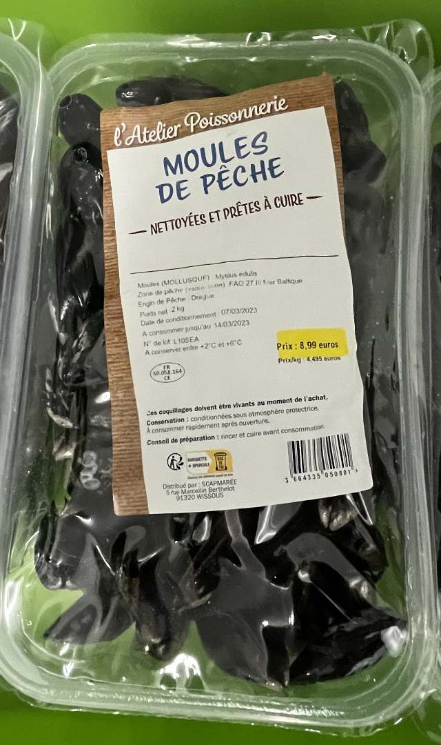 Moule de peche atelier poissonnerie p/ane x2kg 6uvc pfx : photo du produit rappelé le 24/05/2023