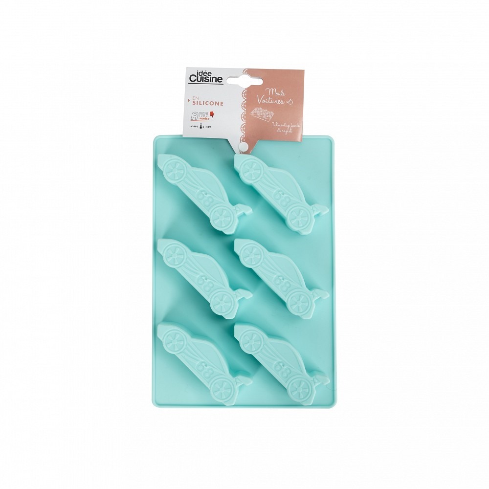 Moule de six alvéoles en forme de voiture en silicone Idee Cuisine : photo du produit rappelé le 04/11/2024