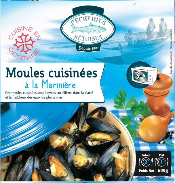 Moules cuisinées à la marinière Pêcheries Sétoises : photo du produit rappelé le 23/08/2022