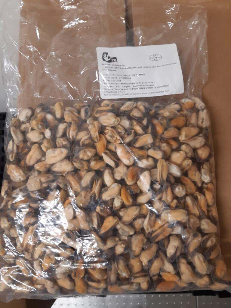 Moules cuites du pacifique Panier de la Mer 76 : photo du produit rappelé le 18/07/2024