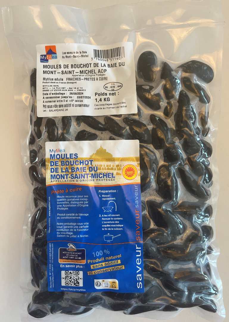 Moules de bouchot de la baie du mt st michel AOP Mytilea : photo du produit rappelé le 05/09/2024