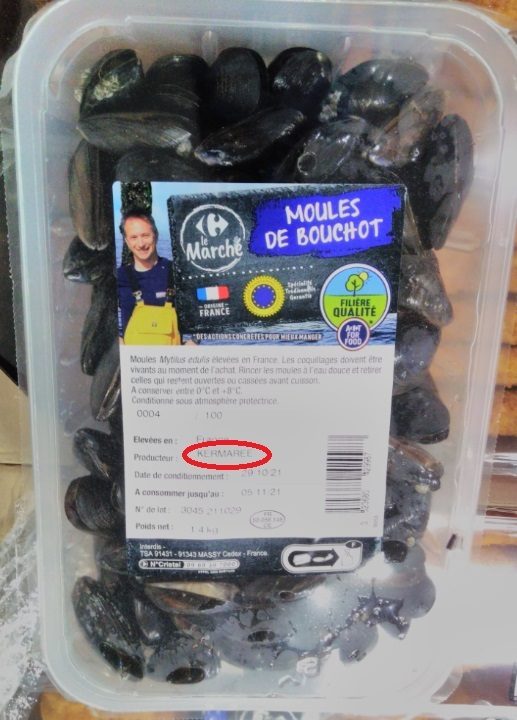 Moules de bouchot de Normandie STG Filière Qualité Carrefour : photo du produit rappelé le 05/01/2023