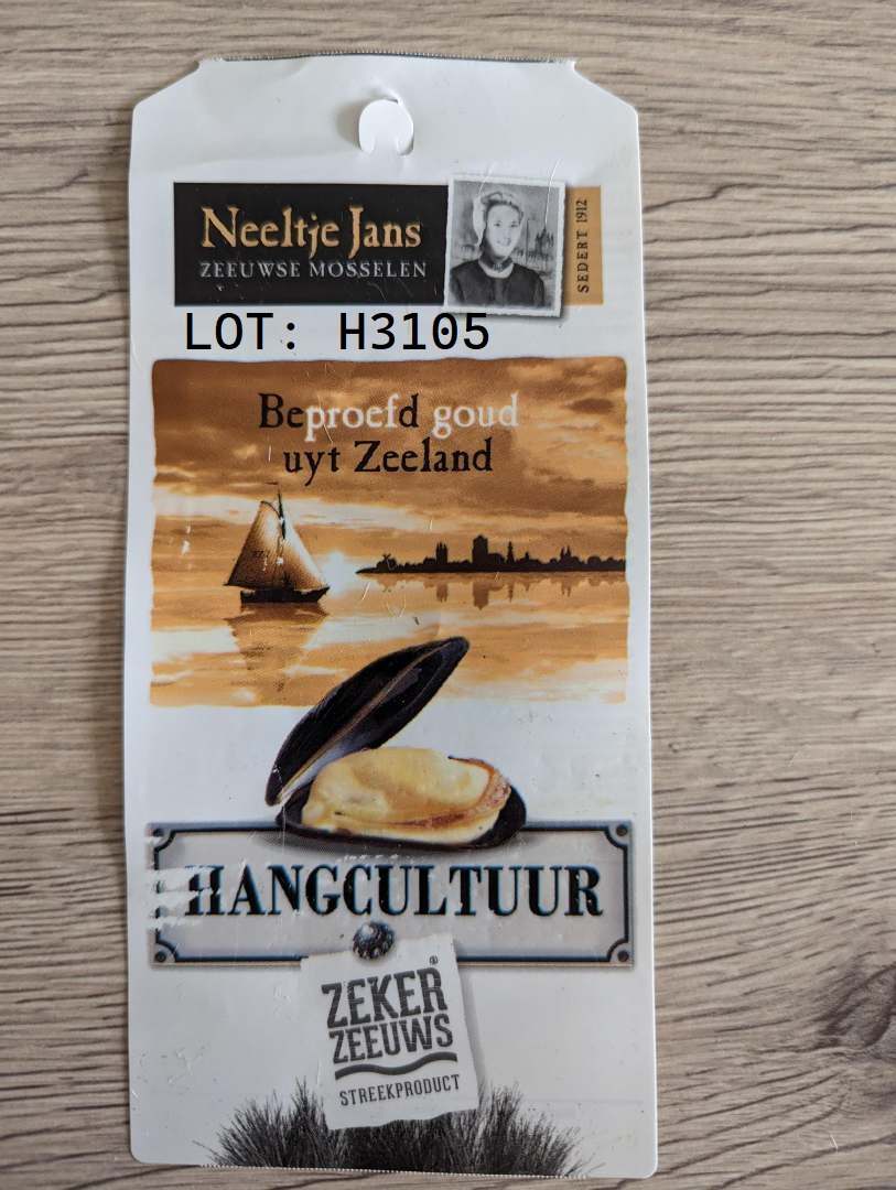 Moules Zeeuse Mosselen : photo du produit rappelé le 06/06/2023