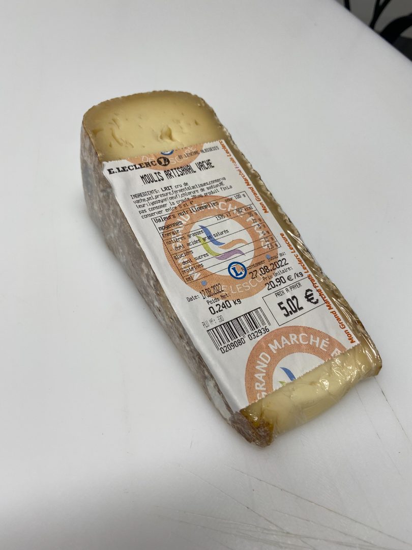 Moulis artisanale vache Pre Emballe : photo du produit rappelé le 26/08/2022