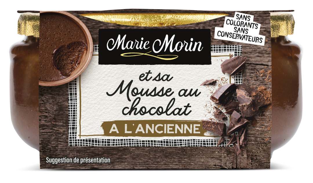 Mousse au chocolat a l'ancienne 100g et mousse au chocolat Marie Morin : photo du produit rappelé le 27/05/2025