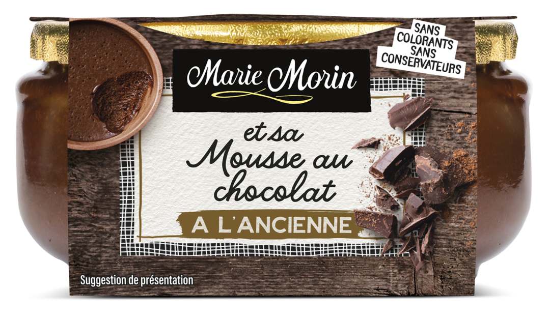 Mousse chocolat a l'ancienne 100g x1 et mousse chocolat Marie Morin : photo du produit rappelé le 28/04/2023