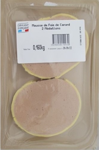 Mousse de canard 160g Brient : photo du produit rappelé le 26/07/2024