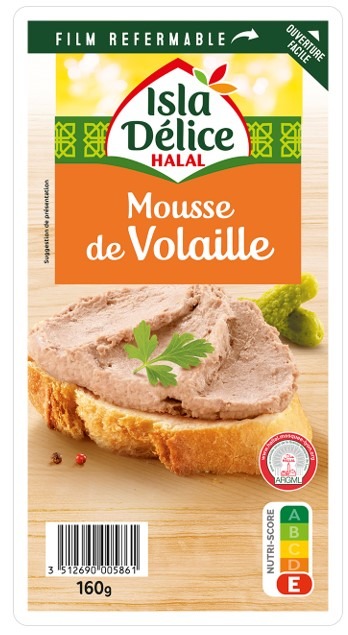 Mousse de volaille Isla Delice : photo du produit rappelé le 19/12/2023