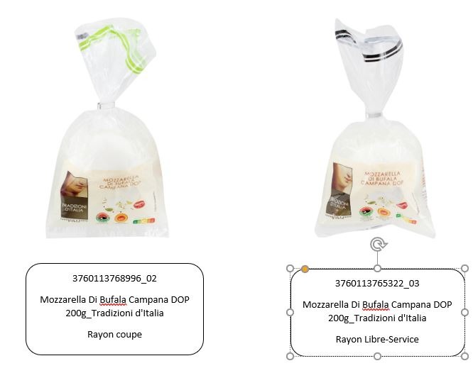 Mozzarella di bufala campana dop 200g rayon coupe Nos Regions Ont du Talent : photo du produit rappelé le 13/09/2024