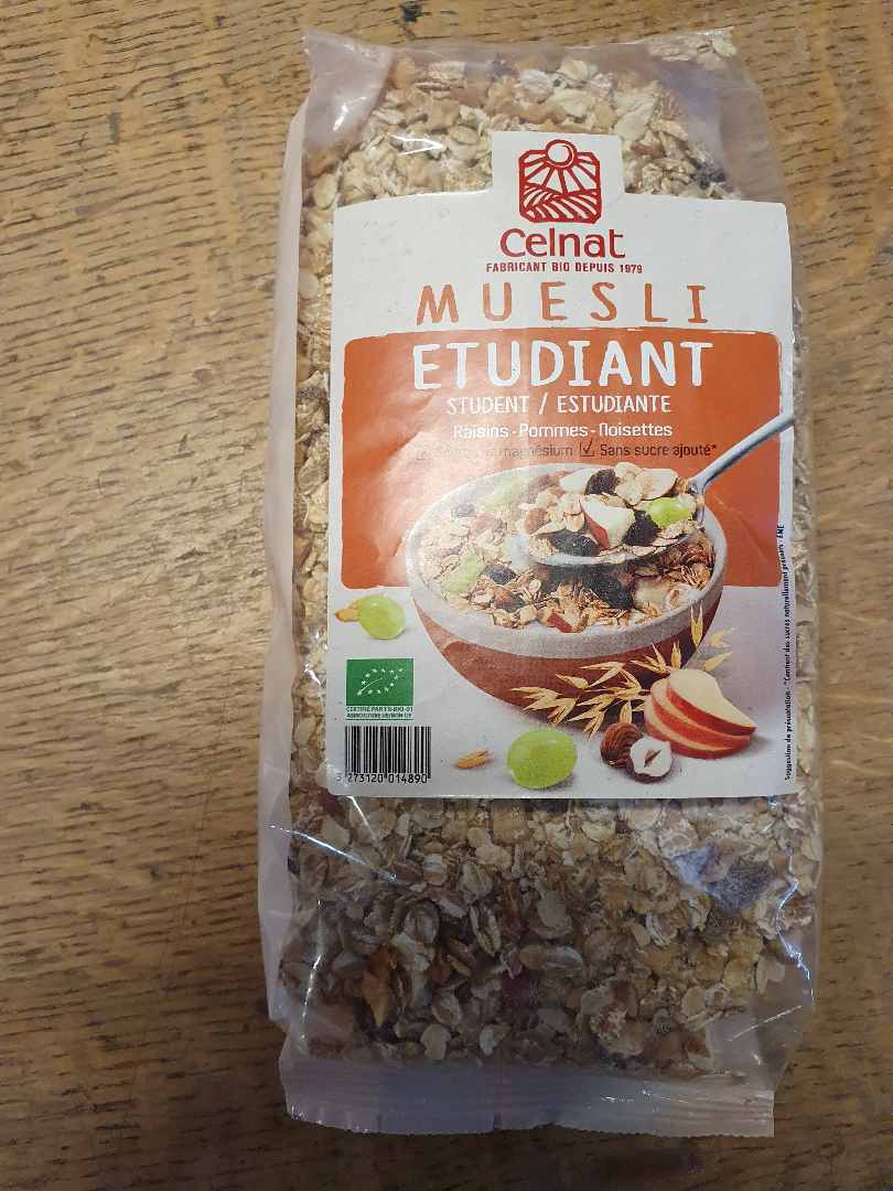 Muesli etudiant - 1kg Celnat : photo du produit rappelé le 07/04/2021