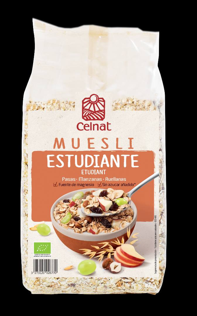Muesli etudiant Celnat : photo du produit rappelé le 07/04/2021