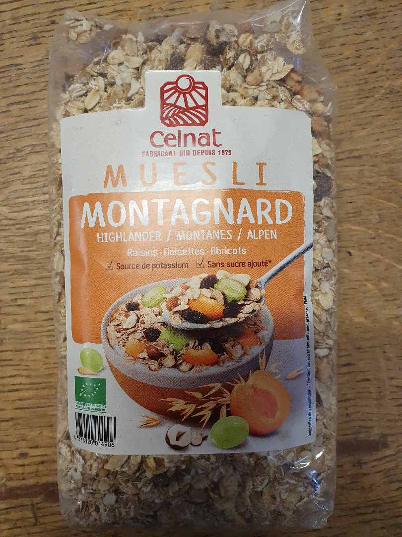 Muesli montagnard Celnat : photo du produit rappelé le 07/04/2021