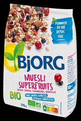 Muesli superfruits Bjorg : photo du produit rappelé le 29/07/2022