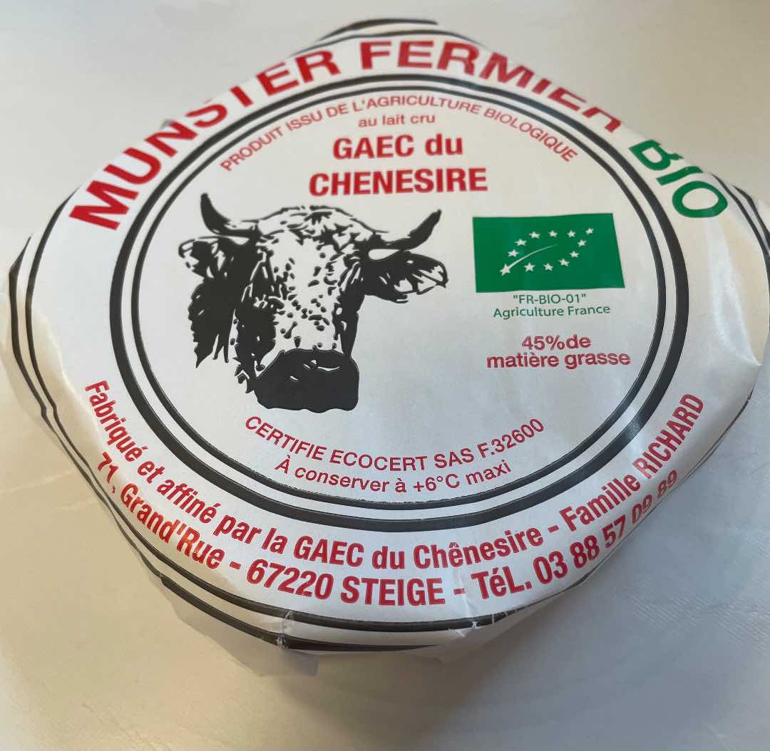 Munster fermier AOP étiqueté blanc bio : photo du produit rappelé le 01/03/2022