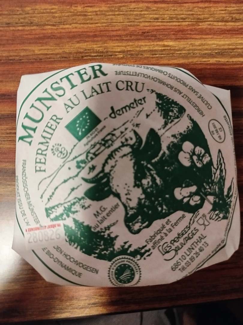 Munster fermier les pensées sauvages : photo du produit rappelé le 03/08/2026