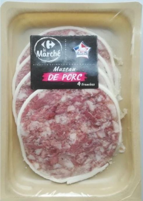 Museau de porc 190g Carrefour le Marché : photo du produit rappelé le 25/11/2024