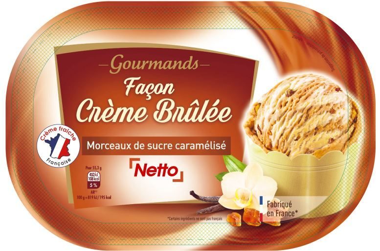 Netto 0.9l creme brulee : photo du produit rappelé le 13/07/2021