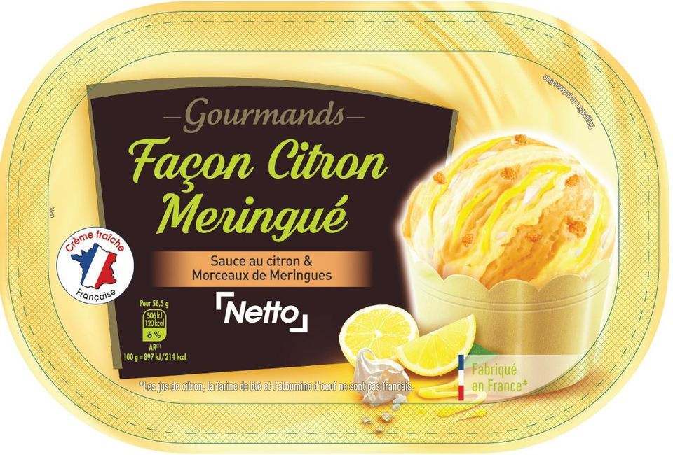 Netto 0.9l tarte citron meringue : photo du produit rappelé le 30/11/2021
