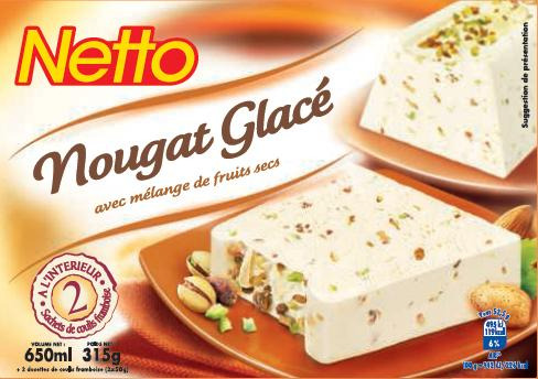 Netto 650ml nougat glace : photo du produit rappelé le 25/02/2022