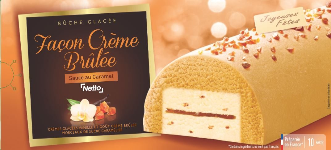 Netto buche vanille creme brulee : photo du produit rappelé le 25/02/2022