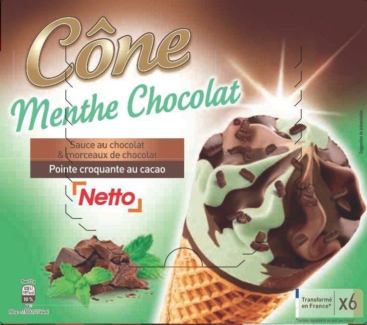 Netto cone 6x120ml menthe chocolat : photo du produit rappelé le 25/02/2022