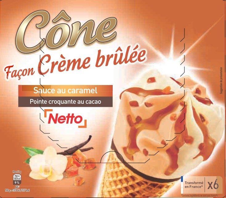 Netto cone creme brulee 6x120ml : photo du produit rappelé le 29/07/2021