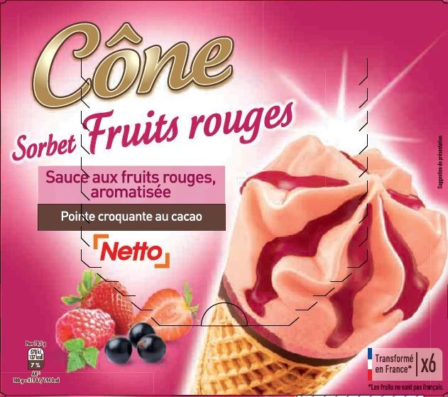Netto cone fruits rouges 6x120ml : photo du produit rappelé le 29/07/2021