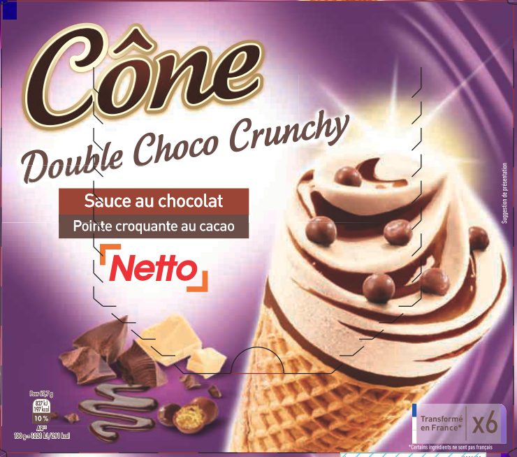 Netto cone gourmand 6x110ml crunchy choco : photo du produit rappelé le 11/06/2021