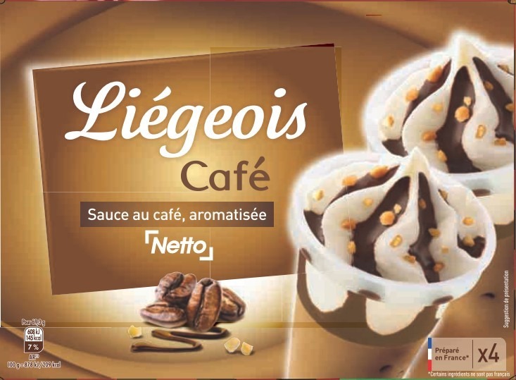 Netto coupe 4x125ml cafe liegeois : photo du produit rappelé le 25/02/2022