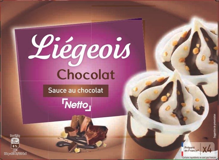 Netto coupe 4x125ml chocolat liegois : photo du produit rappelé le 13/07/2021