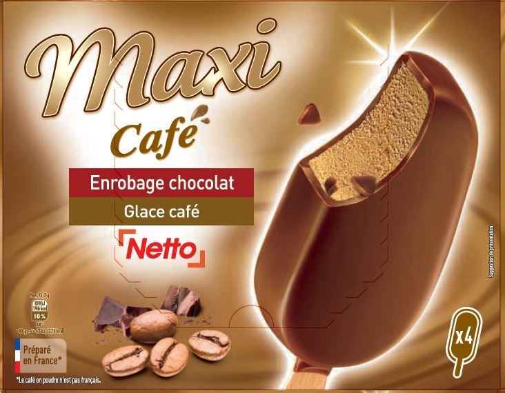 Netto maxi batonnet 4x100ml cafe : photo du produit rappelé le 25/02/2022