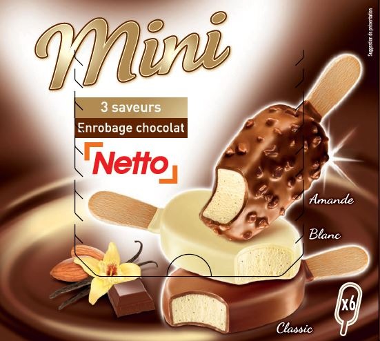 Netto mini batonnet 6x60ml panache vanille : photo du produit rappelé le 25/02/2022