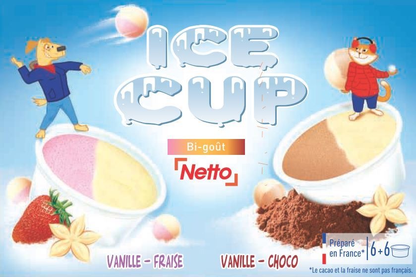 Netto petit pot 12x60ml vanille chocolat - vanille fraise : photo du produit rappelé le 25/02/2022