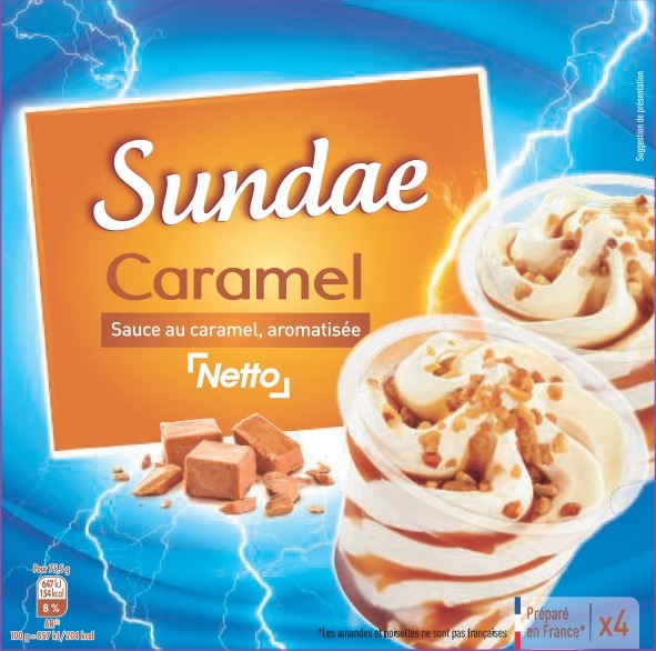 Netto sundae 4x150ml caramel : photo du produit rappelé le 29/07/2021